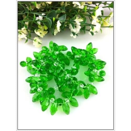 Wholesale 100Pcs/lot 6*12MM Green Crystal Grass Beads Pendants Crystal Teardrop Beads Bracelet Diy Beads For Jewelry Making