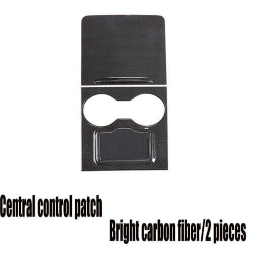 Applicable to 21 Tesla model y real carbon fiber modified central control patch model 3 door trim accessories