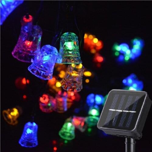 Garden Solar Power LED Twinkle Bell Lights String Christmas Light Outdoor Waterproof Garland Wedding Holiday Party Xmas Decor