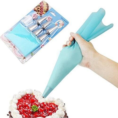 Silicone Pastry Bag Nozzles Reusable Icing Piping Cream DIY Cake Decorating Tool Confectionery Kits