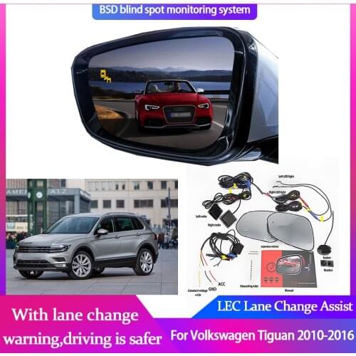 For Volkswagen Tiguan 2010-2016 BSD Blind Spot Monitoring System 24GHZ Millimeter Waves Radar Sensor Mirror LED Light Warning