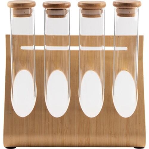 Coffee Beans/Tea Display Rack Stand,Cereals Canister Glass Test Tube Sealed Storage Rack,Clear Glass Bottle Rack