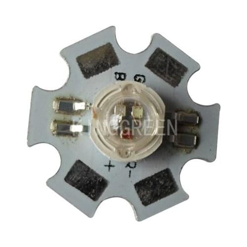 100X hot sales 3W high power RGB LED lamp beads with heat sink high quality 4pin 3w rgb led diode with star pcb free shipping