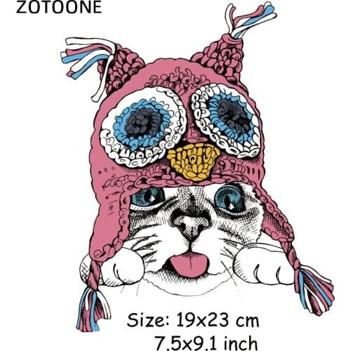 ZOTOONE Iron on Cute Animal Patches for Kids Clothes DIY Stranger Things T-shirt Applique Heat Transfer Vinyl Cat Patch Stickers