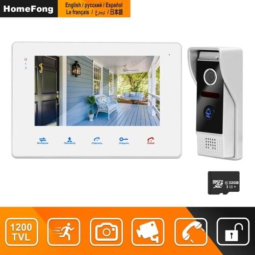 HomeFong Video door Phone Intercom System 1200TVL Wide Angle Support Recording Unlock for Home security System door bell Camera