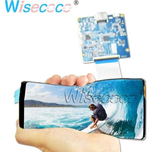 Wisecoco 6 Inch Rollable Flexible OLED 2160*1080 IPS AMOLED Display 48 Pins Thin Screen with Controller Driver Board for RPI