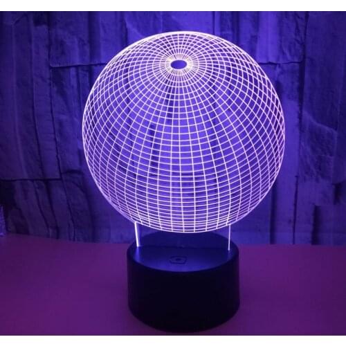 YIMIA 3D 7 Colors Abstract Ball Magnetic Field Stereo Vision Acrylic USB Night Light Kids Room Bedside Desk Touch LED Lamp