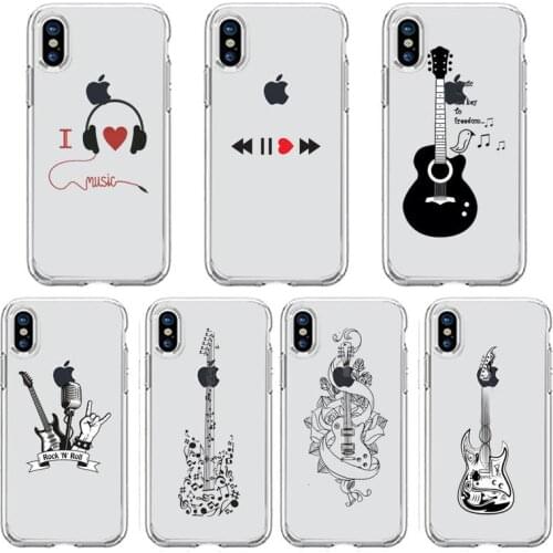 Music violin notes funny Phone Case Transparent soft For iphone 5 5s 5c se 6 6s 7 8 11 12 plus mini x xs xr pro max