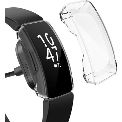 TPU Screen Protector for Fitbit Inspire 2/Inspire HR Case Cover, All Around Full Coverage Cover for Fitbit Inspire