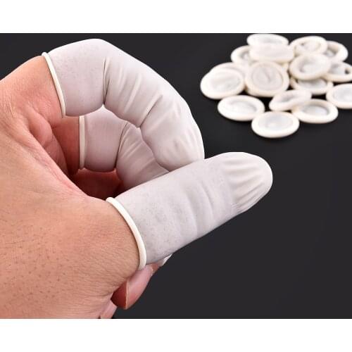100Pcs M Latex Non-slip Finger Cots Protector Gloves Anti-Static Tattoo Disposable Fingertips Finger Cover Beauty Manicure Tool