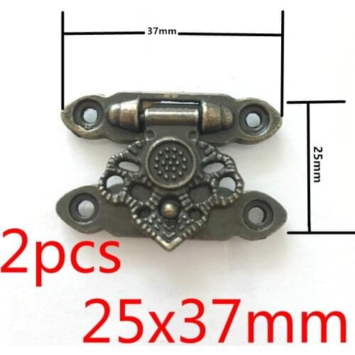 12PCS 25x37mm Antique Alloy Decor Jewelry Trinket Wooden Box Hasp Clasps Latch Hook