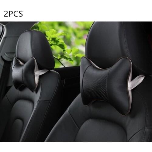 2pcs Car Neck Pillows Pu Leather head support protector 4 colors universal headrest backrest cushion easy install and clean