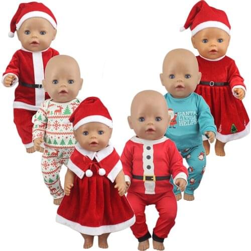 2020 lovely Christmas Set Fit For 43cm Baby Doll 17 Inch Reborn Baby Doll Clothes, Shoes are not included