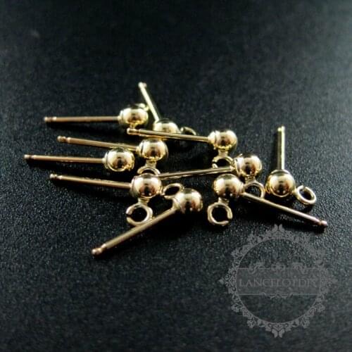 3mm ball gold filled high quality color not tarnished ball earrings with open ring DIY earrings supplies 1705049
