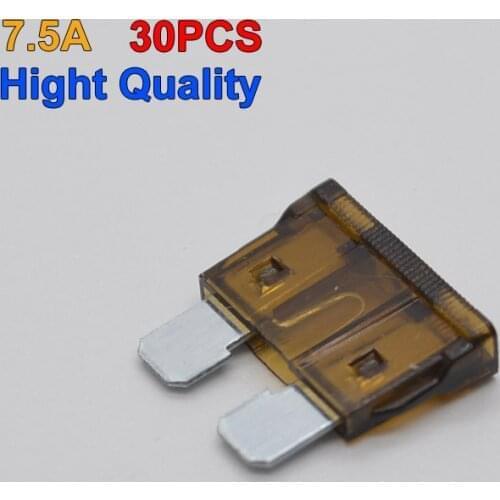 7.5Amp 30Pcs New Standard Type Auto Car Boat Truck Fuse Blade Replacement Fuse