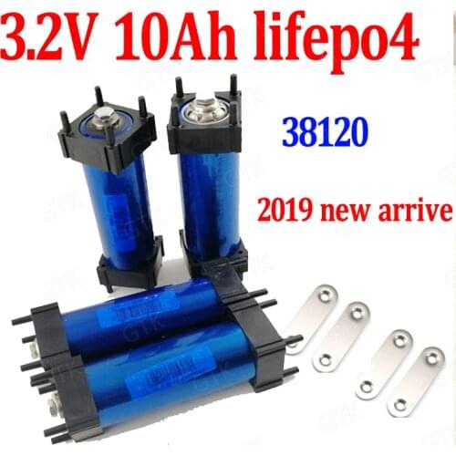 8pcs 3.2V 10Ah Cylindrical LiFePO4 battery High Capacity 38120 for DIY 24v 36V 48v elecric vehicle motorcycle electric tool