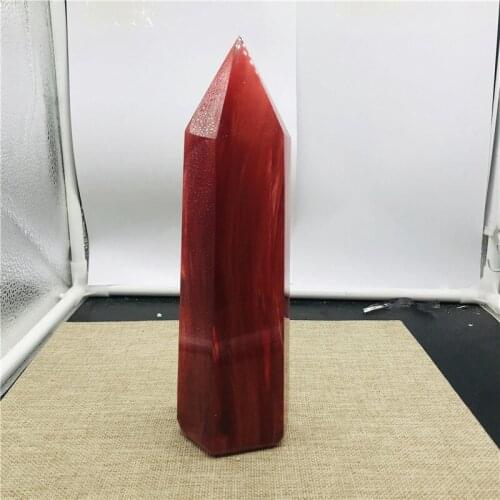 800-1000g Red melting Stone quartz Energy obelisk crystal wand point healing