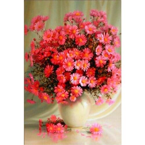 Dpsupr Diamond Painting 5D Full Square/Round Drill Daimond Rhinestone Embroidery Painting Red Flower Cross Stitch Mosaic Picture