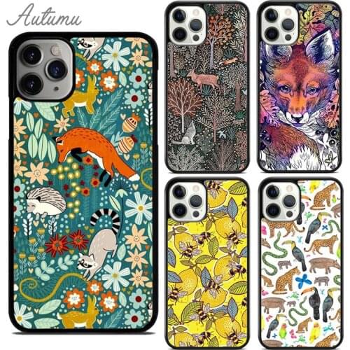 Wild Forest Animal Phone Case for iPhone 11 12 Pro Max mini X XR XS SE 2020 5 6S 7 8 Plus Samsung Galaxy S8 S9 S10 Cover shell