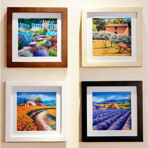 14 Colors Square Picture Frame 5/6/7/8/10 Inch Solid Wood Wall Hanging Photo Frame Decorative Mounted Oil Painting Frame Gifts