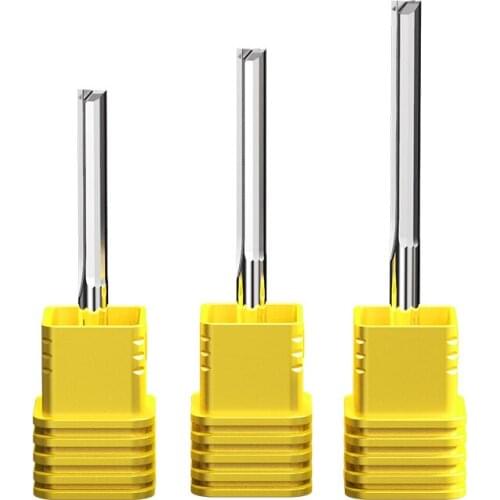 4/6mm Woodworking Tool Double-edged Straight Groove Milling Cutter for Density Board Hardwood Trimming CNC Machine Router Bit