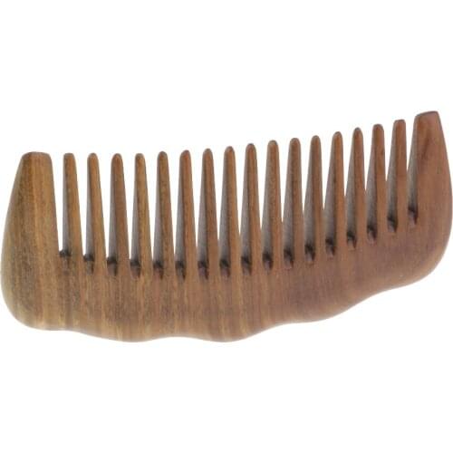 Wooden Wide Tooth Comb Natural Sandalwood Detangling Comb Hair Massage Brush