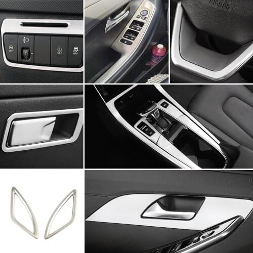 For Hyundai Creta IX25 2020 Car Styling Interior Accessories Central Console Decoration Frame Cover Trim Stainless Steel Sticker