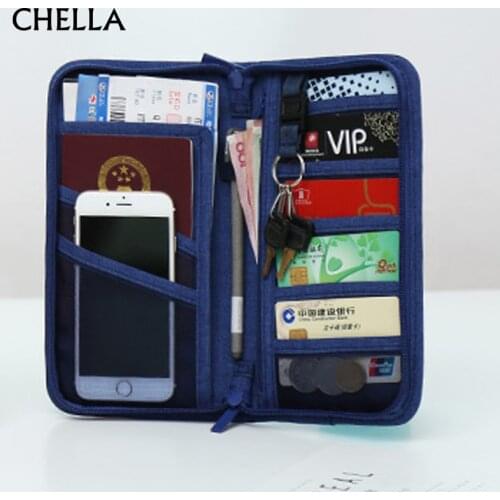 Travel Passport Cover Multifunction Wallet Document Organizer Cover Men Women Business ID Card Holder Case Wrist Strap PC0047