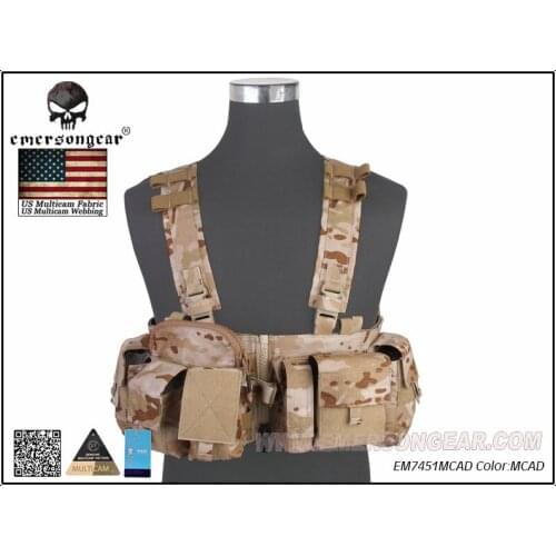 EMERSON UW Gen V Split Front Chest Rig Airsoft Military Combat Vest Multicam Arid EM7451