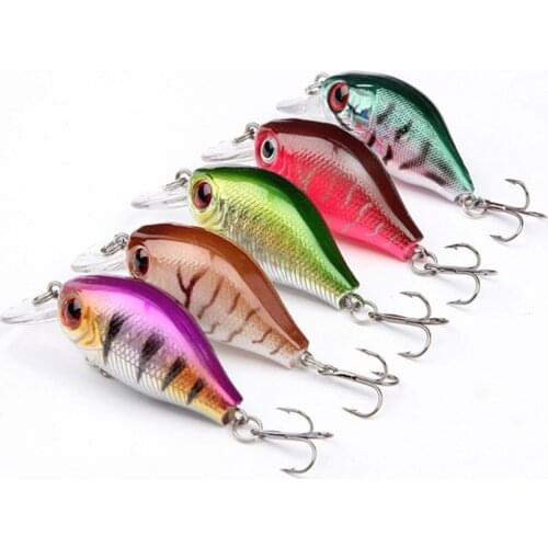 Hiumi 5Pcs 5.5cm 8.5g Bass Fishing Lures Crank Bait Crankbait Tackle Swim bait wobblers fishing japan Hard Crazy