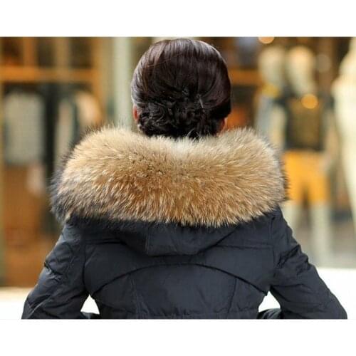 JKP Real Raccoon Fur Collar Scarf Women Natural Raccoon Scarf for Parkas Coats Accessories Large Fur Collar Male Jackets