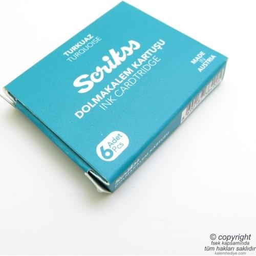 Scrikss Fountain Pen Cartridge Turquoise 6lı Package