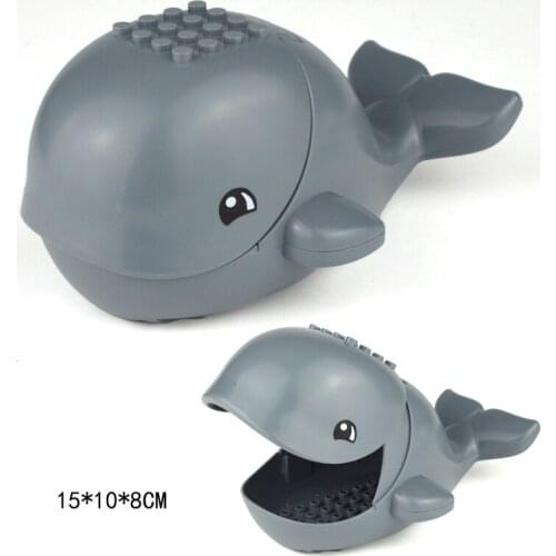 Gray Whale Building Blocks Brick Horse Crocodile Gorilla Tiger Kids Toys Animal Lockings Figures Assemble
