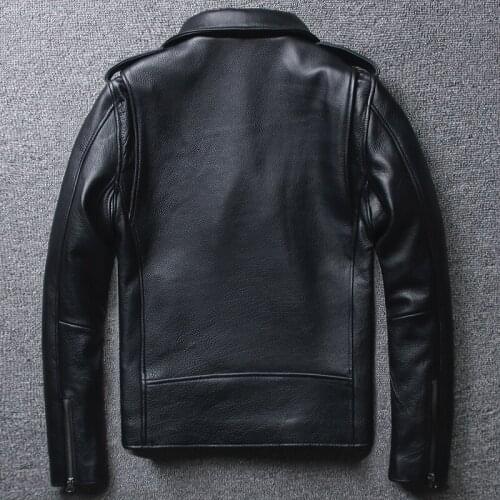 Geninue Jacket Cow Mens Leather Short Slim Motocycle plus Size Jackets Spring Autumn Jaqueta couro MF242
