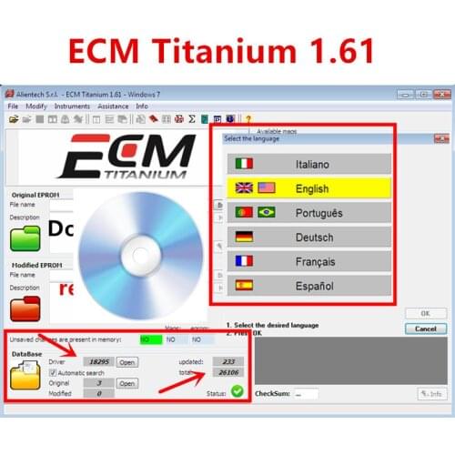 2021 hot ECM TITANIUM 1.61 With 18259+ Driver ECM 26000 Drivers for KTAG and KESS V2 for Mpps Fgtech