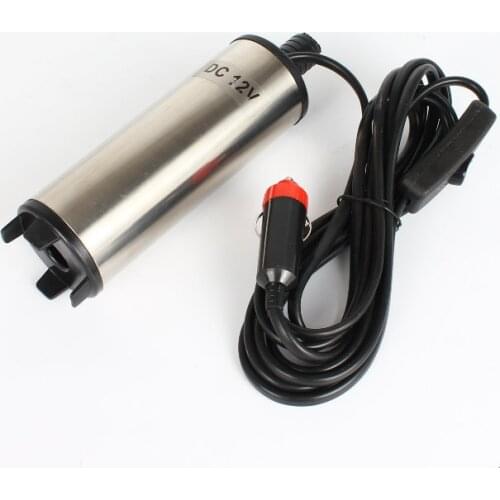 Camper 12V 25L Little Metal Transfer Pump Refueling Submersible Water Oil Diesel Fuel Auto Car Cigarette Lighter Plug Adapter