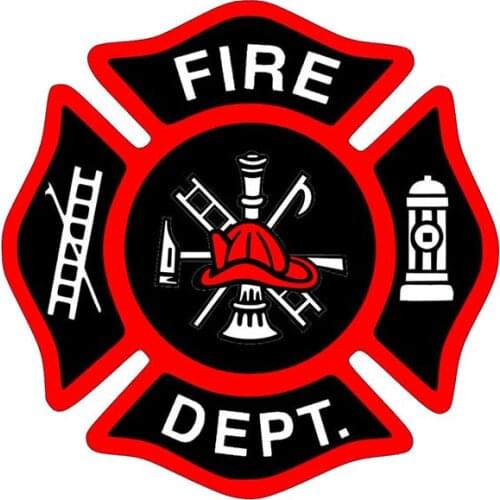 13cm x 13cm Fire Department Symbol Decal Funny Car Stickers Waterproof 911 Fire Emergency Squad Ambulance Graphics