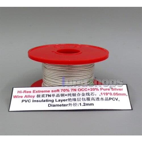 1m Hi-Res 119*0.05mm Bulk Extremely Soft 70% 7N OCC + 20% Pure Silver Earphone DIY Custom Cable(Not Telf) LN006010