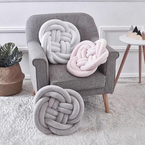 Newborn Pillow Knot Ball Cuddle Pillow Cushion kids pillows Weaving decoration for gift protection pad YZL031
