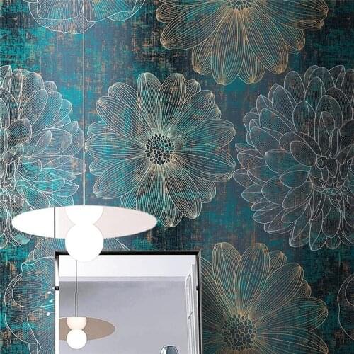 Beibehang Custom Simple line drawing plant flower retro wallpaper for wall covering background wallpapers wall paper home decor