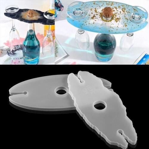 Clear Irregular Wine Rack Epoxy Resin Mold Wine Glass Coaster Silicone Mold For DIY Family Party Table Decoration Handmade Craft