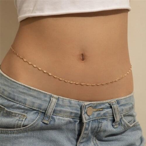 Sexy Boho Flat Snake Chain Waist Belt Chain for Women Fashion Dress Decorative Waistband Bikini Beach Ladies Jewelry Acces 2021