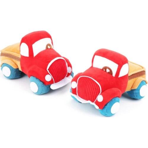 Pet Dog Bite Chew Toy Cartoon Truck Car Shape Plush Stuffed Dogs Squeaker Squeaky Toys Pet Supplies