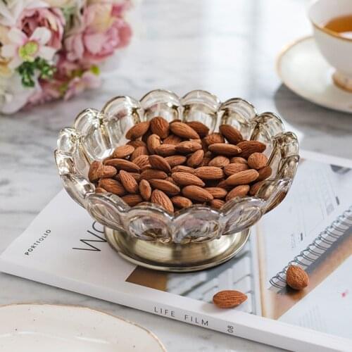 Glass Fruit Plate Snack Storage Home Accessories Home Tableware Dried Fruit Dish storage Tray Bowl