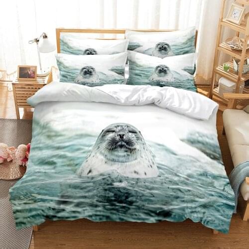 Seals Bedding Duvet Cover Set 3d Digital Printing Bed Linen Fashion Design Comforter Cover Bedding Sets Bed Set