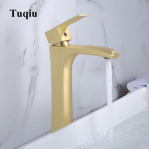 Vidric New Arrival Brush gold Bathroom Faucet Brass Basin Mixer Bathroom Sink Hot and Cold Tap Bathroom Sink Basin Mixer Tap