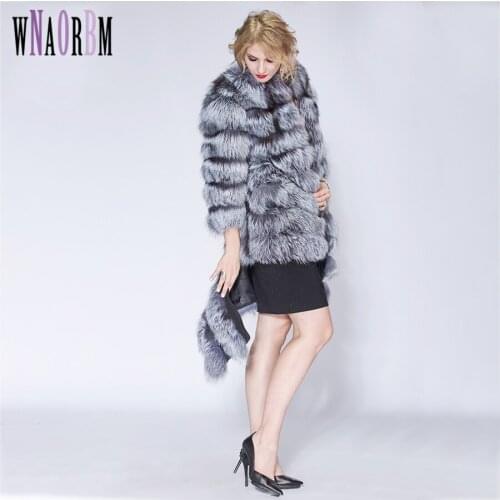 WNAORBM Silver Fox Fur Coats