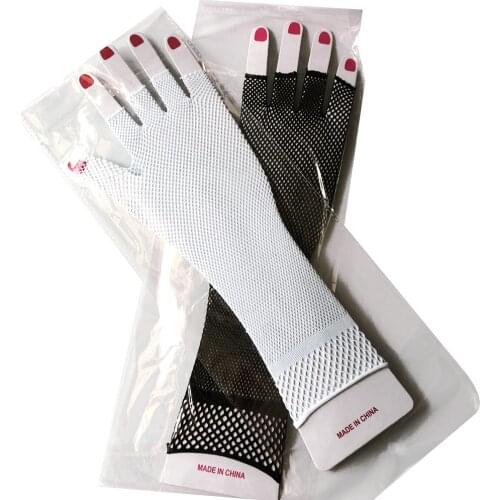 Women Elbow Fishnet Mesh Glove Mitt Long Fingerless Glove Sexy Arm Cover Accessories Goth Punk Rock Stage Party Costume