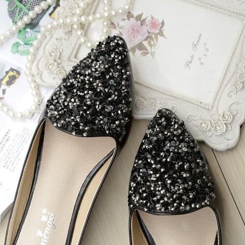 43 Plus Size Women Sequins Flat Slides Fashion Slippers Outdoor Women Mules Femme Summer Flat Sandal Shoes for Women Slippers