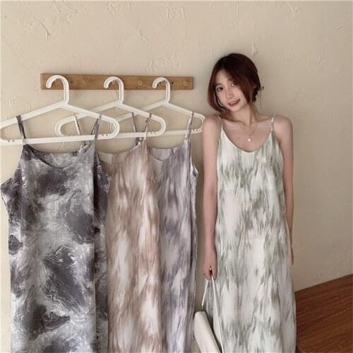 2021 New Summer Dress Fashion Women Print Spaghetti Strap Dresses Big Size Elegant LadyTank Dress Vestidos Bottomings WZ1430